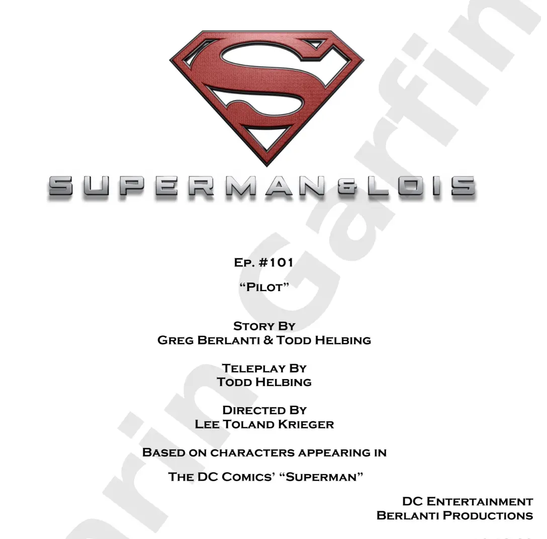 A page from the superman movie script.