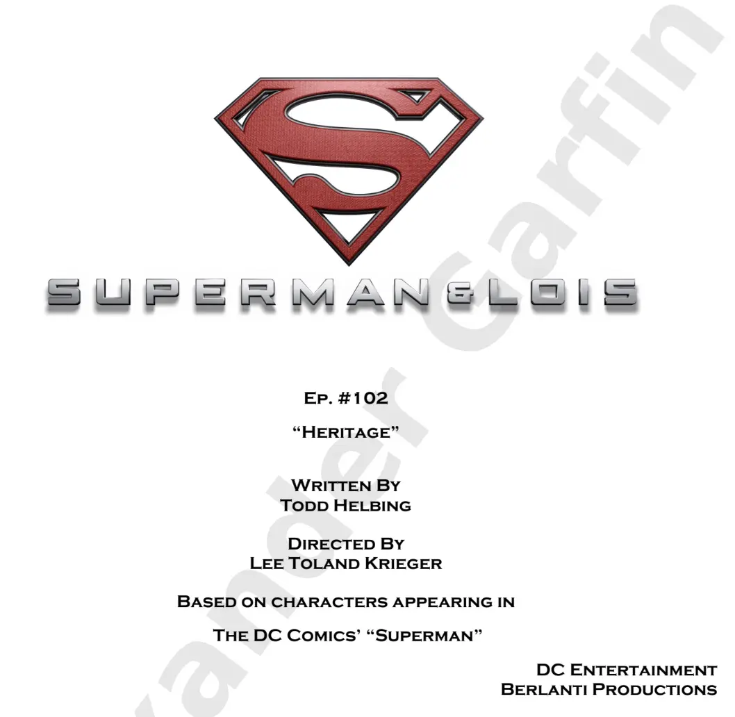 A red superman logo on the front of a movie script.