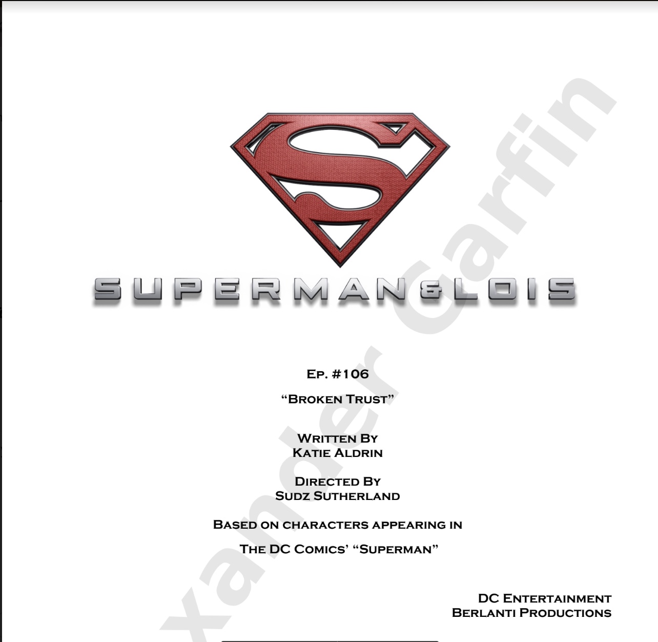 A superman logo is shown on the cover of a movie.