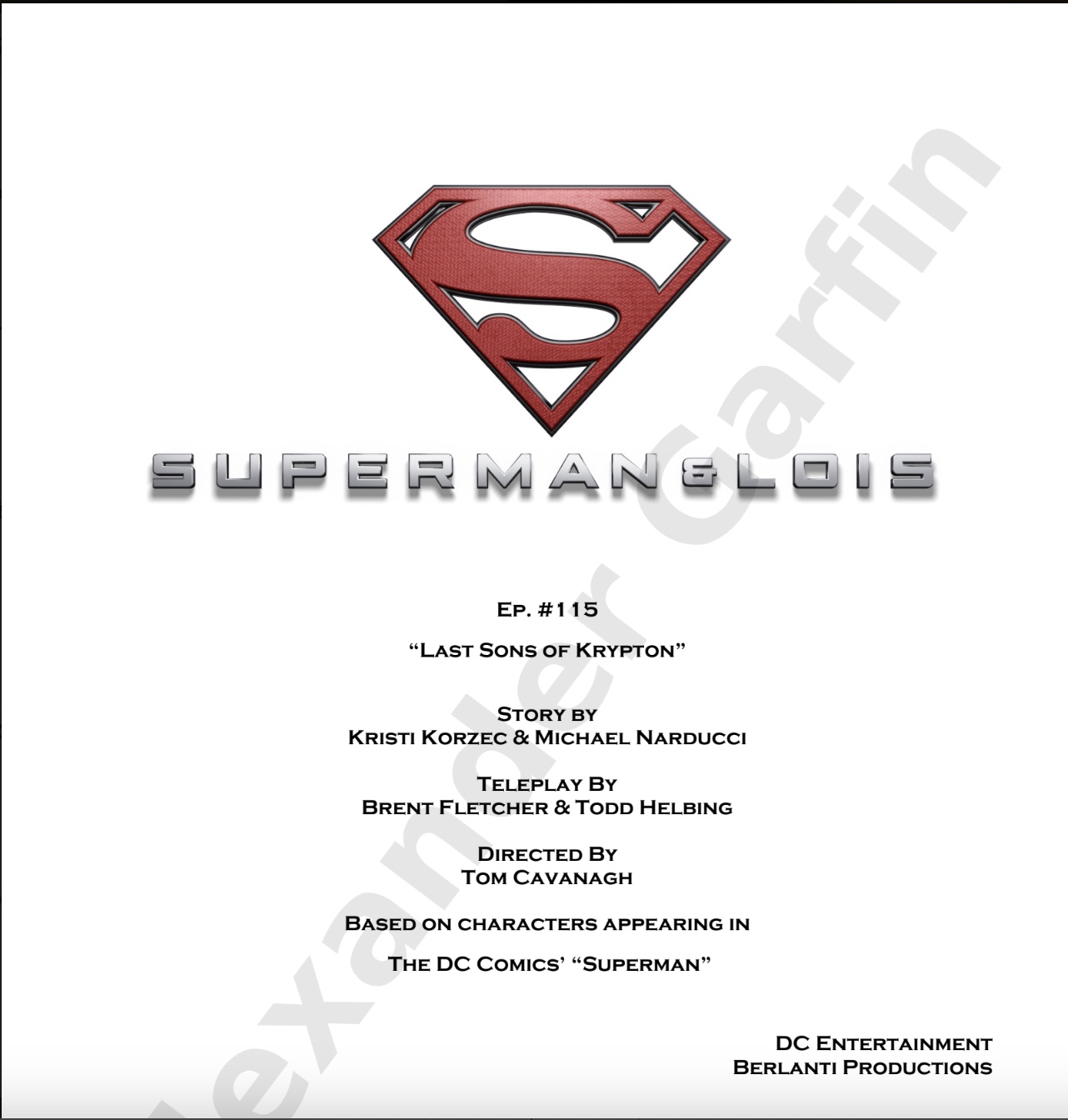 A red superman logo on the front of a white background.