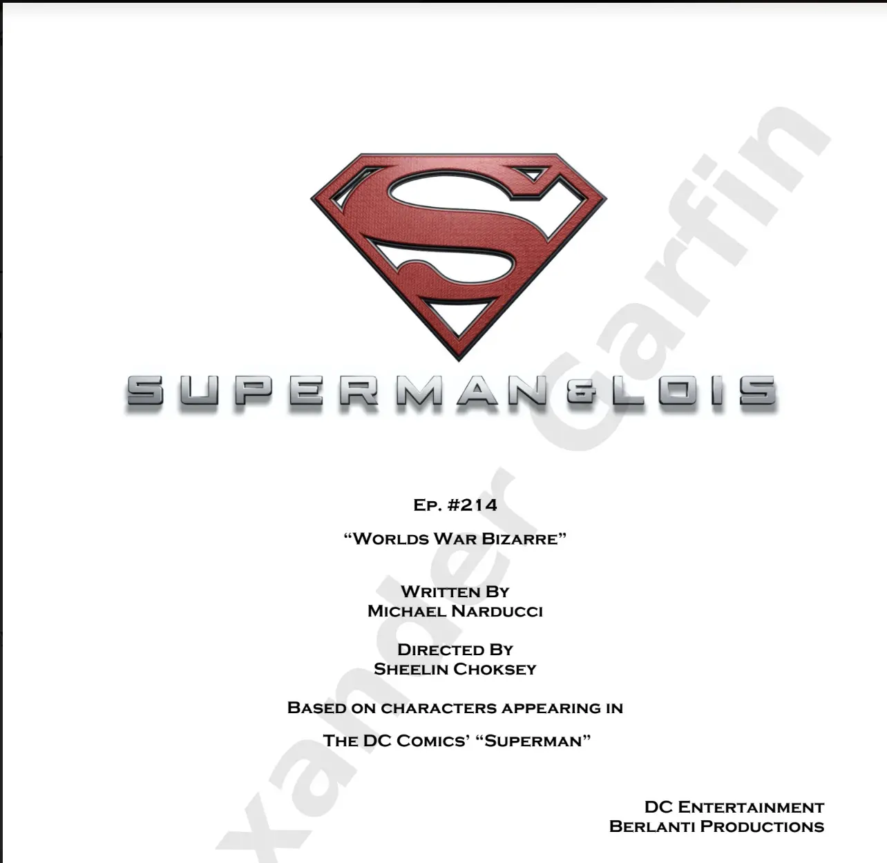 A superman title page for the movie.