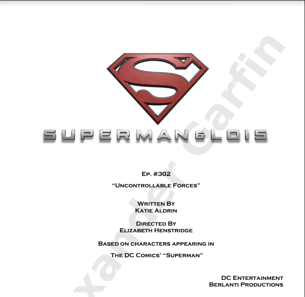 A superman title page for the movie.