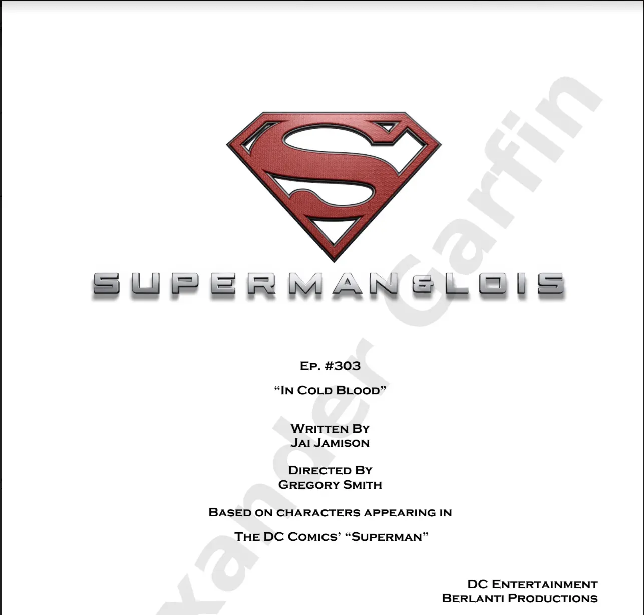 A red superman logo on the front of a white background.