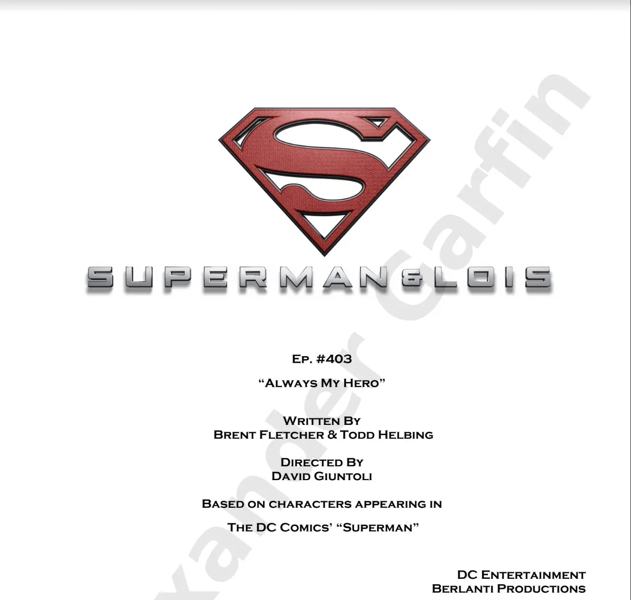 A superman movie script is shown.