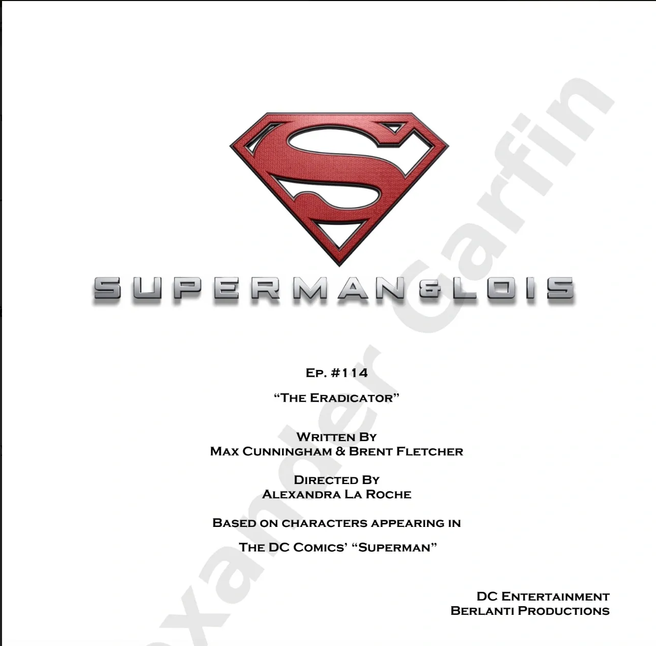 A picture of the title page for superman lois.